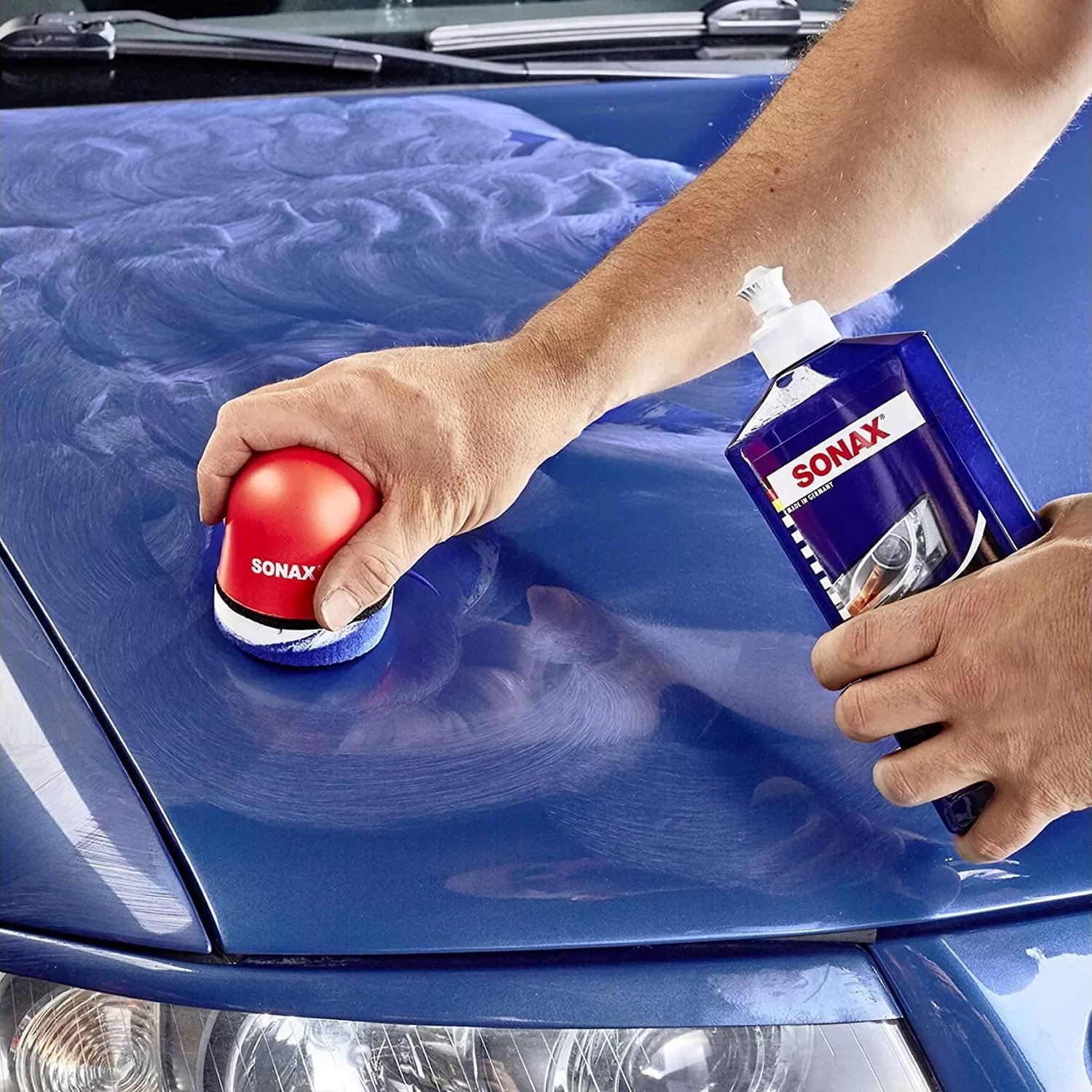 Wosk koloryzujący Sonax NanoPro Niebieski 500ml (296200) 3 Wosk koloryzujący Sonax NanoPro Niebieski 500ml (296200) 3