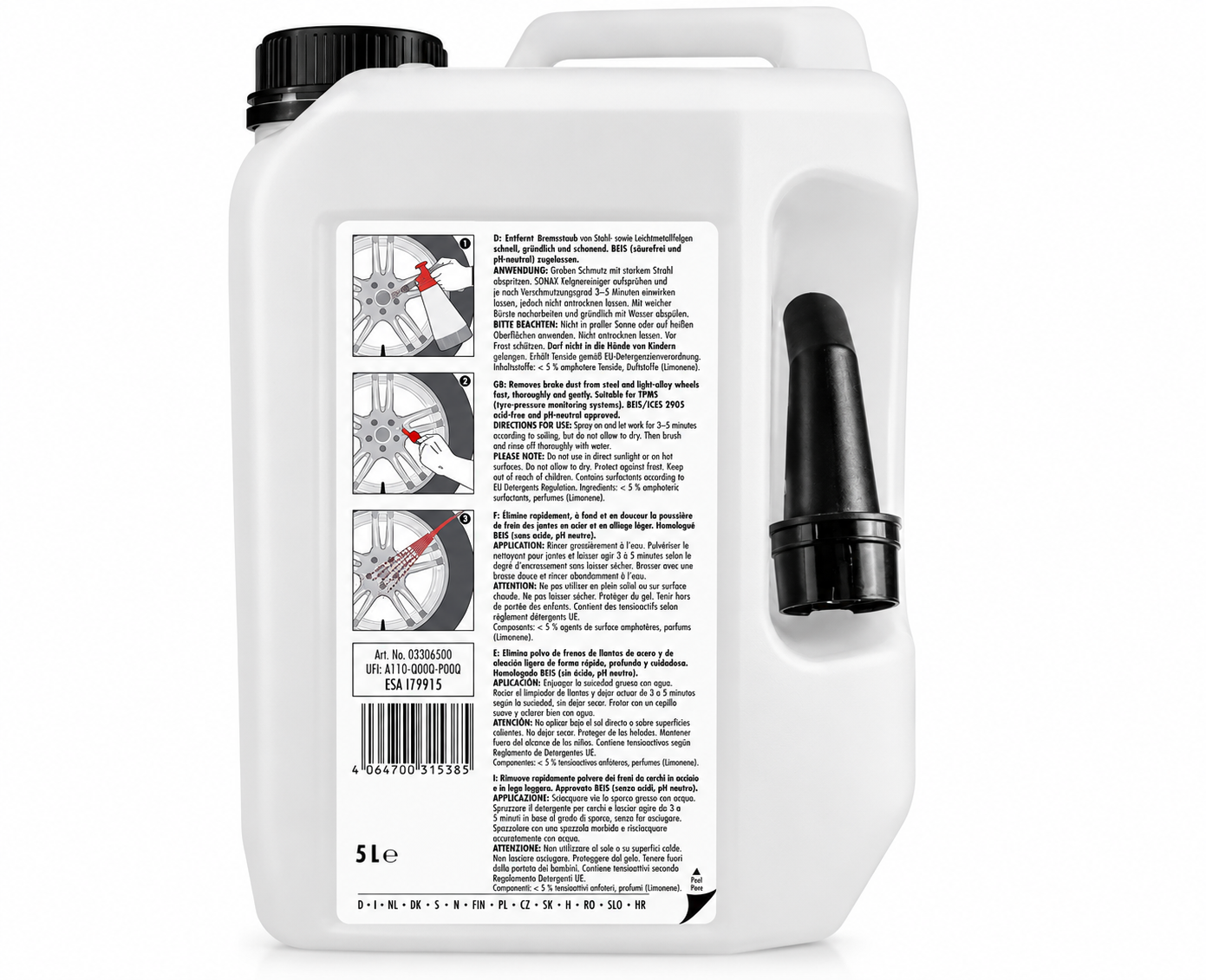 Bezkwasowy płyn do mycia felg 5l Sonax Profiline Felgenreiniger säurefrei (230500) 3 Bezkwasowy płyn do mycia felg 5l Sonax Profiline Felgenreiniger säurefrei (230500) 3