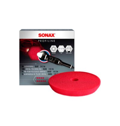Gąbka polerska czerwona twarda Sonax Dual Action Cut Pad 143mm (493400) 2