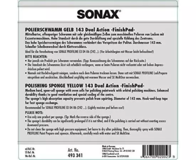 Gąbka polerska Sonax Dual Action FinishPad średnio twarda 143mm (493341) 6