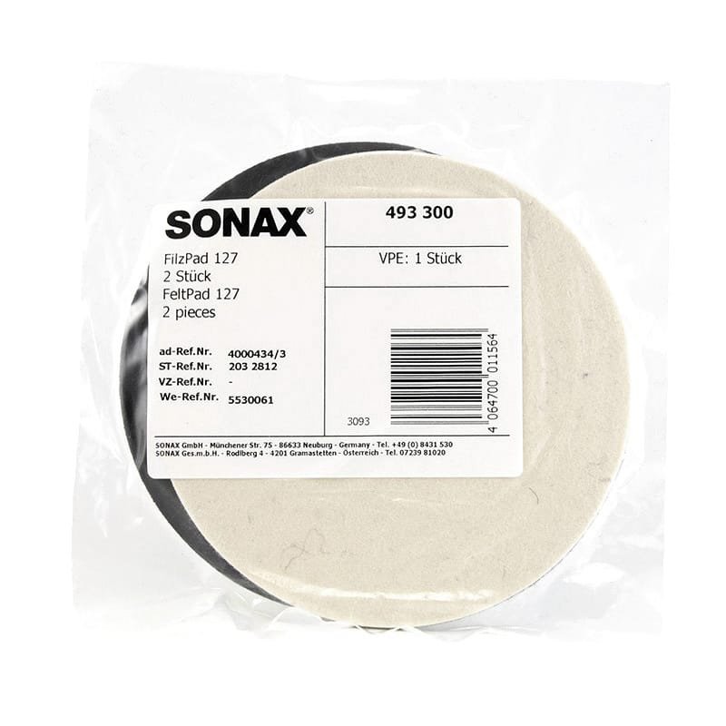 Pad filcowy Sonax Filzpad 127mm do polerowania szyb 2 szt (493300) 4 Pad filcowy Sonax Filzpad 127mm do polerowania szyb 2 szt (493300) 4