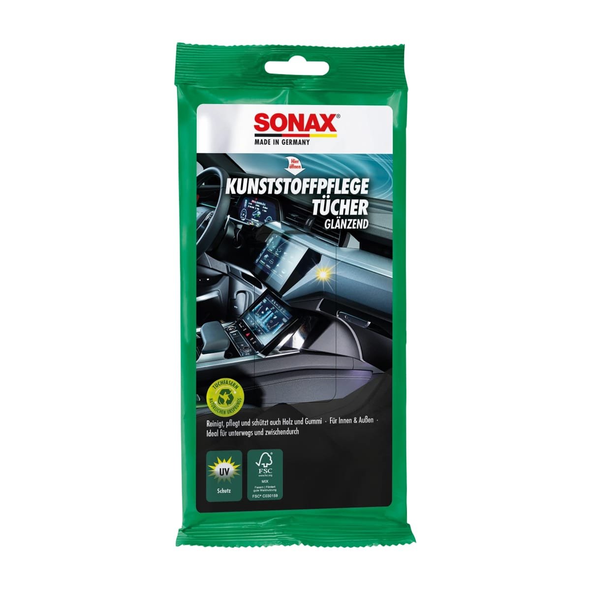 Ściereczki do kokpitu samochodowego Sonax Plastic care wipes 10 szt (415100) 2 Ściereczki do kokpitu samochodowego Sonax Plastic care wipes 10 szt (415100) 2