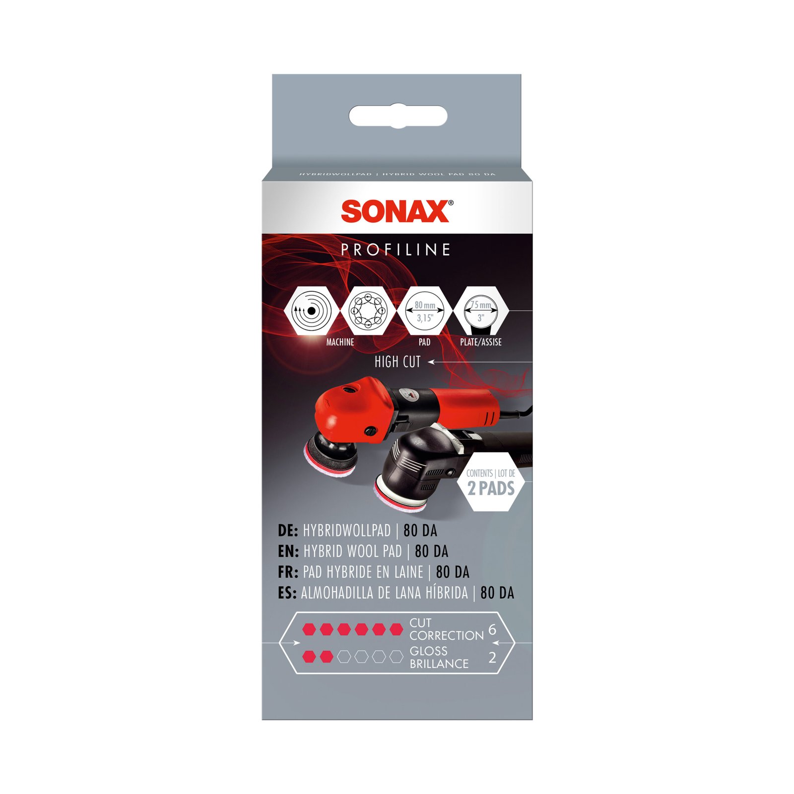 Gąbka polerska Sonax Profiline Hybrid Wollpad 80mm DA 2szt (494041) 6 Gąbka polerska Sonax Profiline Hybrid Wollpad 80mm DA 2szt (494041) 6