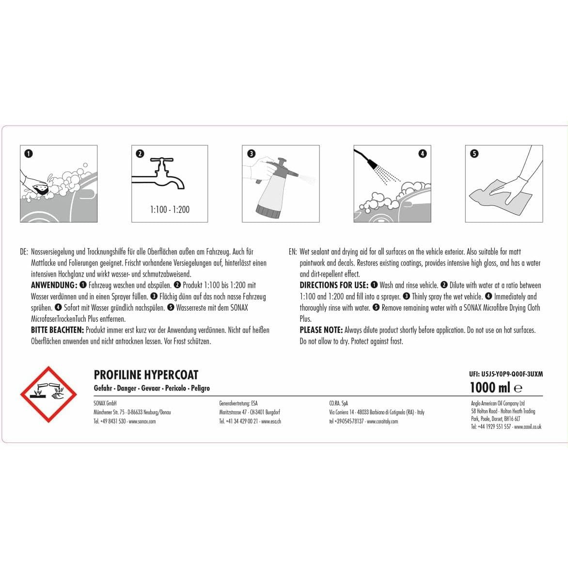 Powłoka zabezpieczająca na mokro Sonax Profiline Hypercoat 1l (677300) 7 Powłoka zabezpieczająca na mokro Sonax Profiline Hypercoat 1l (677300) 7