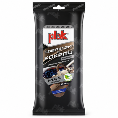Matowe ściereczki do kokpitu PLAK MAXI Premium Black Trend (SCPLS-MAX/KO_MAT_BLTR)