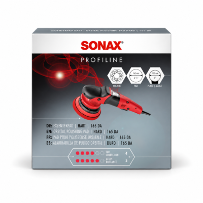 SONAX Gąbka polerska czerwona twarda 165 mm – mocno ścierna do polerek DA (493441) SONAX Gąbka polerska czerwona twarda 165 mm – mocno ścierna do polerek DA (493441)
