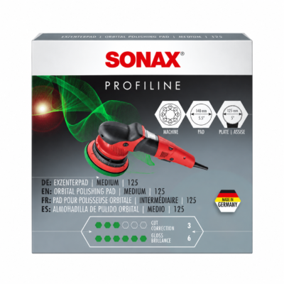 SONAX Gąbka polerska średnio twarda 125 mm – do polerek Dual Action DA (498600) SONAX Gąbka polerska średnio twarda 125 mm – do polerek Dual Action DA (498600)