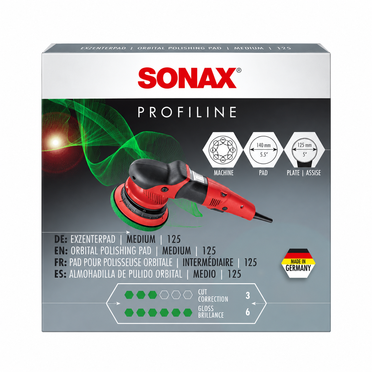 SONAX Gąbka polerska średnio twarda 125 mm – do polerek Dual Action DA (498600) 2 SONAX Gąbka polerska średnio twarda 125 mm – do polerek Dual Action DA (498600) 2