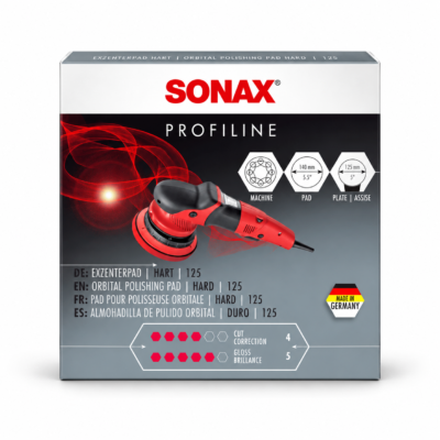 SONAX Gąbka polerska czerwona twarda 140 mm – mocno ścierna do polerek DA (492341) SONAX Gąbka polerska czerwona twarda 140 mm – mocno ścierna do polerek DA (492341)