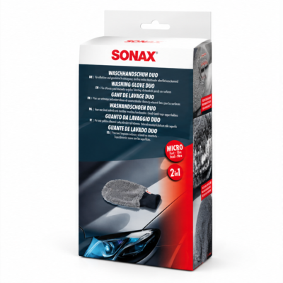 SONAX DUO – delikatna, dwustronna rękawica do mycia samochodu (419100) 2